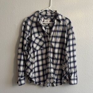BDG Distressed Plaid Button Down Shirt